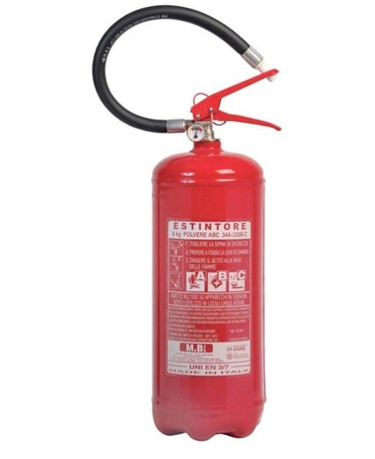 Estintore portatile a polvere 6 kg valvola in ottone