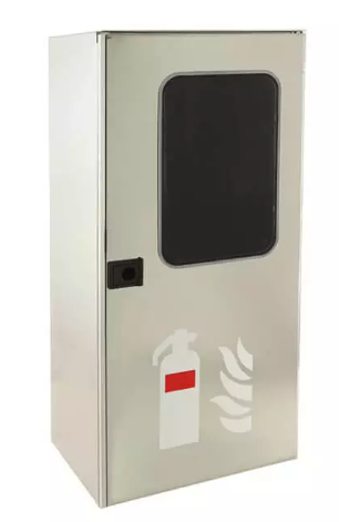 Cassetta porta estintore in metallo finestrata "INOX"