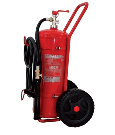 Estintore carrellato a polvere valvola in ottone UNI 9482