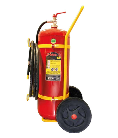 Estintore carrellato a schiuma da 50 lt in acciaio INOX