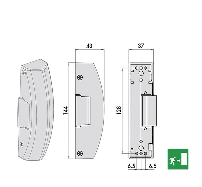 Incontro elettrico cisa 12 v per maniglioni antipanico