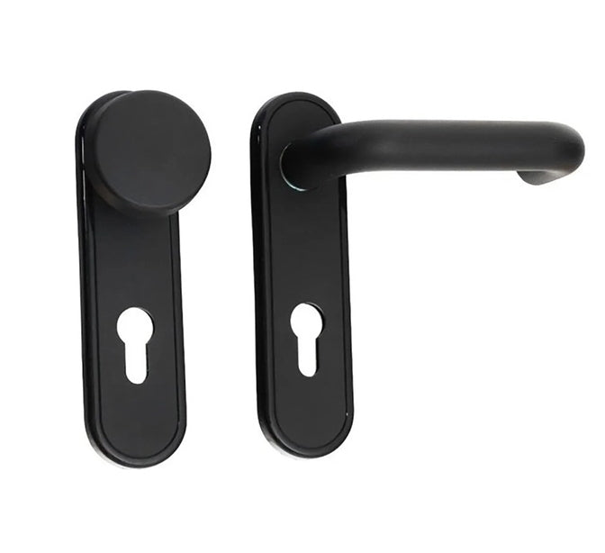 Maniglia  per porte tagliafuoco quadro 9 mm acciaio verniciato nero